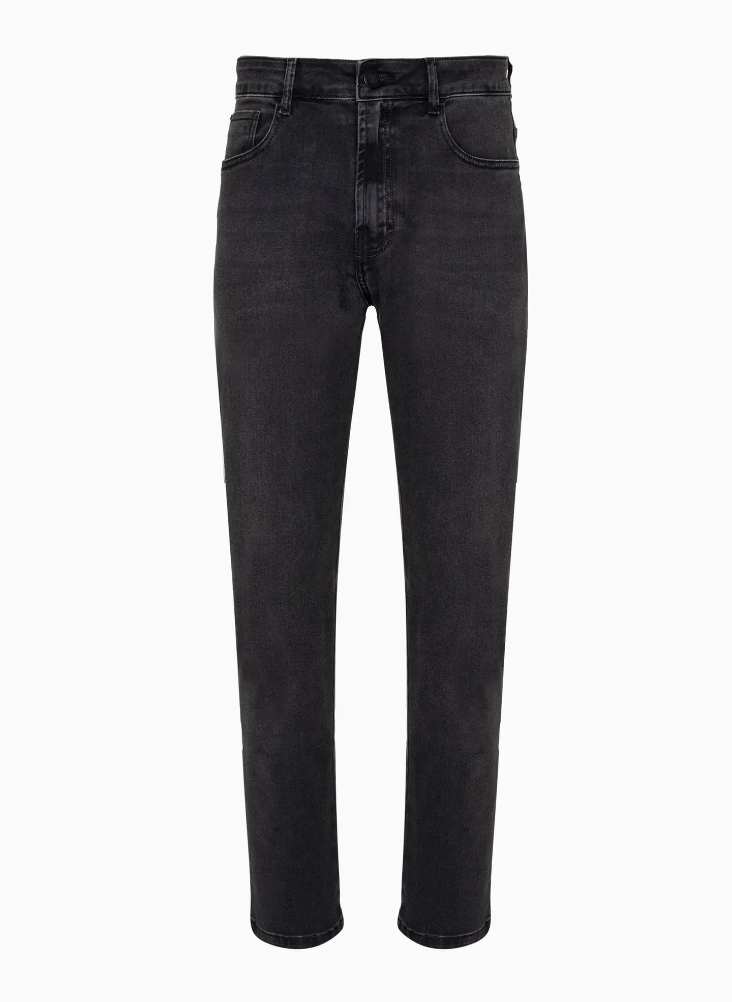 Calça jeans masculina preta, vista de frente